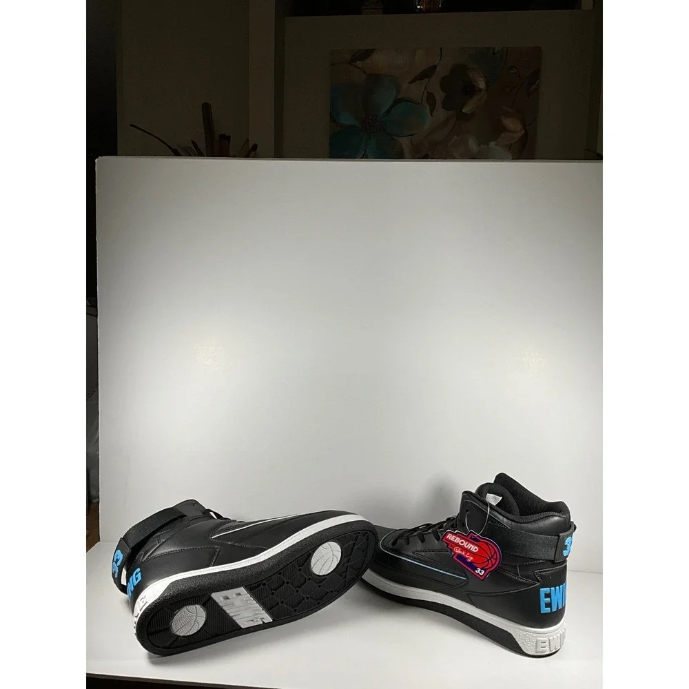 Ewing Athletics Rebound Mens Basketball Shoes Black Blue High Top 1RBE003-438 13
